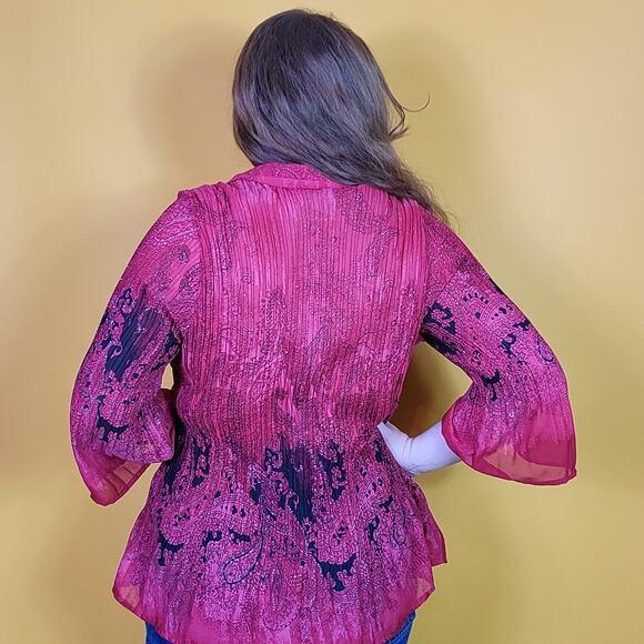 Fashion Bug Red Flare Sleeve Shirt, 1X - Picture 3 of 4